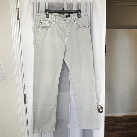 Mens AG The Graduate Tailored Leg very light gray pant - Picture 1 of 5